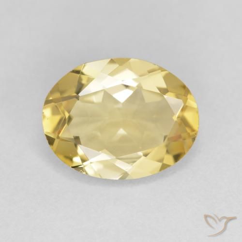 2.25ct Naturale Giallo chiaro Berillo, Ovale, VS