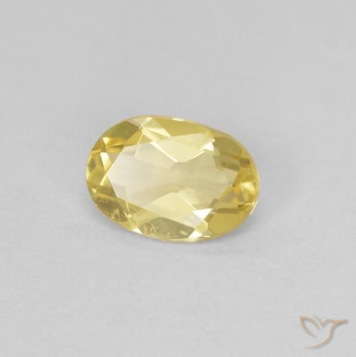 Berillo Giallo dorato chiaro naturale da 0.64 ct, Ovale, VVS-VS