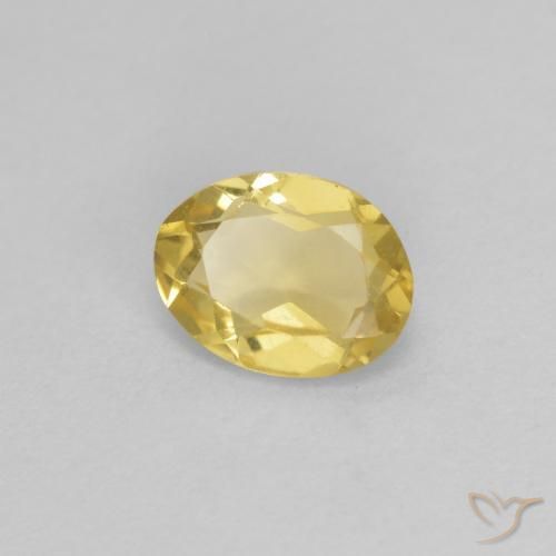 Berillo Giallo dorato chiaro naturale da 0.65 ct, Ovale, VVS-VS