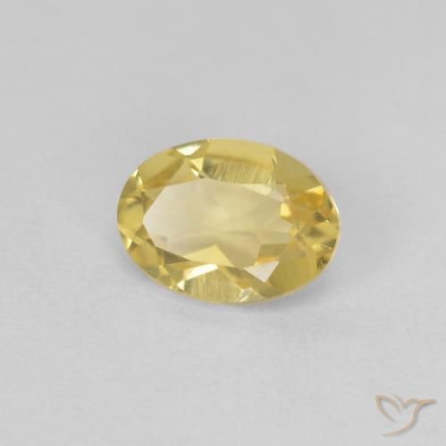 Berillo Giallo dorato chiaro naturale da 0.73 ct, Ovale, VVS-VS