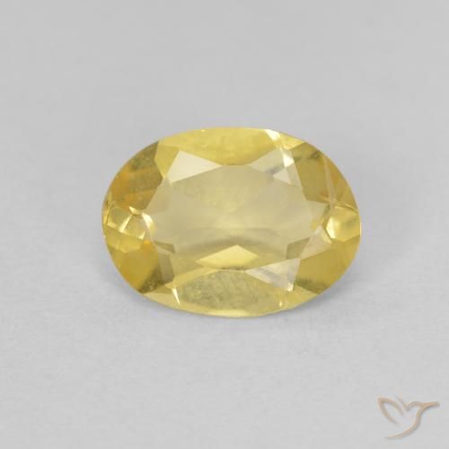 0.98ct Naturale Giallo chiaro Berillo, Ovale, VVS-VS