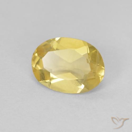 Berillo Giallo chiaro naturale da 0.98 ct, Ovale, VVS-VS