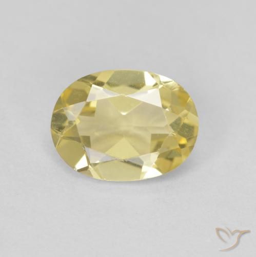 1.10ct Naturale Oro chiaro Berillo, Ovale, VVS-VS