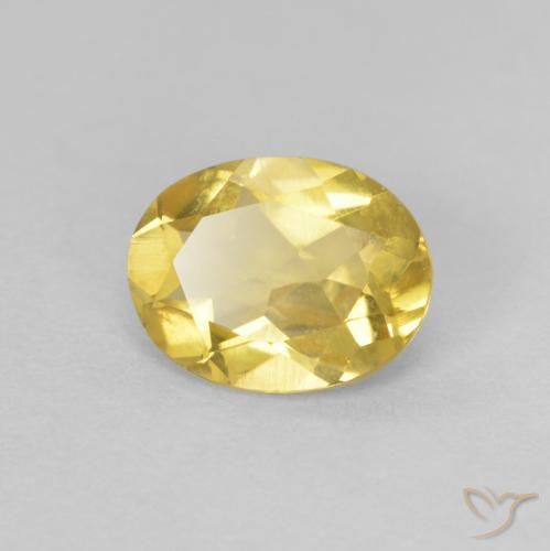 Berillo Giallo dorato chiaro naturale da 1.07 ct, Ovale, VVS-VS