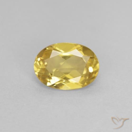 0.74ct Naturale Giallo chiaro Berillo, Ovale, VVS-VS