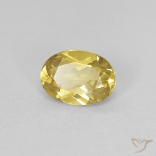 Berillo Giallo chiaro naturale da 0.74 ct, Ovale, VVS-VS