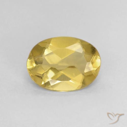 0.98ct Naturale Giallo di Digione Berillo, Ovale, VVS-VS