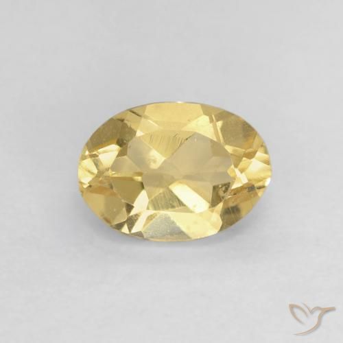 0.93ct Naturale Giallo medio Berillo, Ovale, VVS-VS