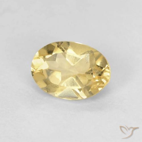 Berillo Giallo medio naturale da 0.93 ct, Ovale, VVS-VS