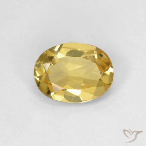 0.72ct Naturale Giallo reale Berillo, Ovale, VS