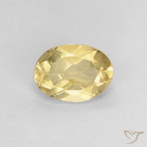 0.80ct Naturale Giallo chiaro Berillo, Ovale, VVS-VS
