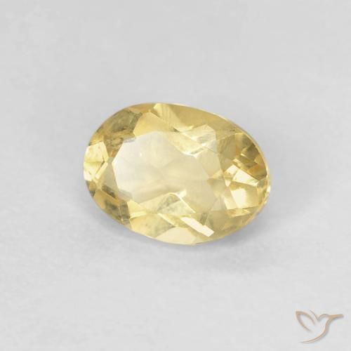 Berillo Giallo chiaro naturale da 0.80 ct, Ovale, VVS-VS