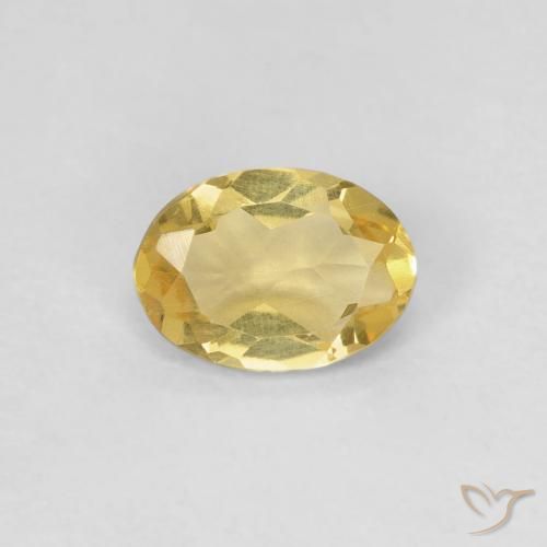0.55ct Naturale Giallo ricco Berillo, Ovale, VVS-VS