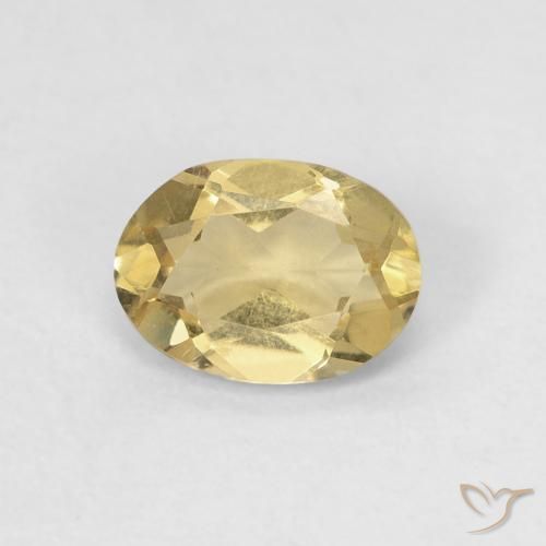 0.80ct Naturale Giallo terroso Berillo, Ovale, VVS-VS