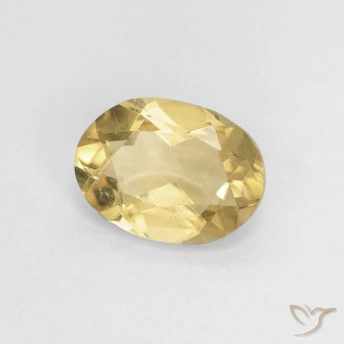 Berillo Giallo terroso naturale da 0.80 ct, Ovale, VVS-VS