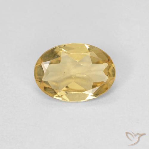 0.59ct Naturale Giallo caldo Berillo, Ovale, VVS-VS
