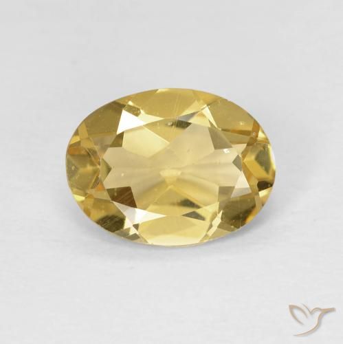 1.50ct Naturale Giallo medio Berillo, Ovale, VVS-VS