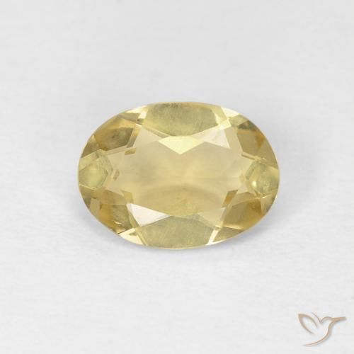 0.97ct Naturale Giallo Digione molto chiaro Berillo, Ovale, VVS