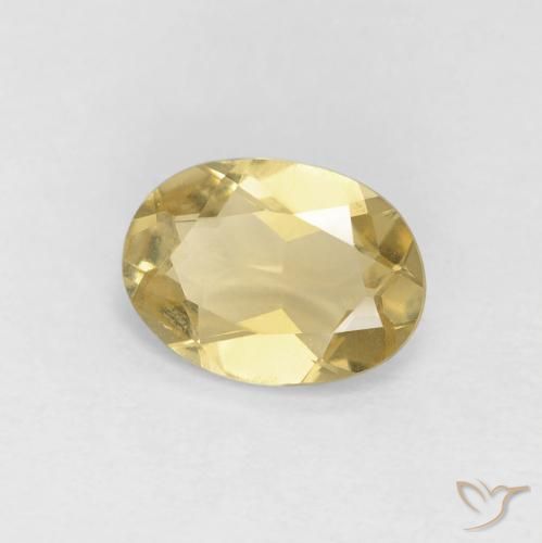 Berillo Giallo Digione molto chiaro naturale da 0.97 ct, Ovale, VVS
