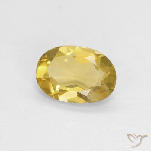 Berillo Oro giallastro naturale da 0.55 ct, Ovale, VVS