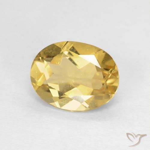 Berillo Oro medio naturale da 1.74 ct, Ovale, VVS