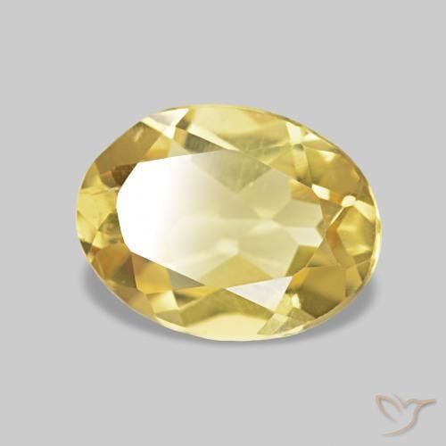 Berillo Giallo chiaro naturale da 1.01 ct, Ovale, VVS