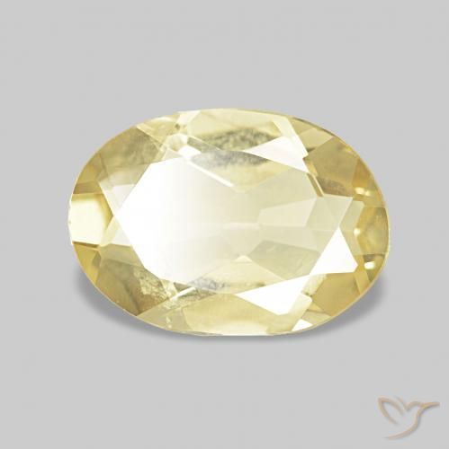 Berillo Oro chiaro naturale da 0.91 ct, Taglio ovale, VVS