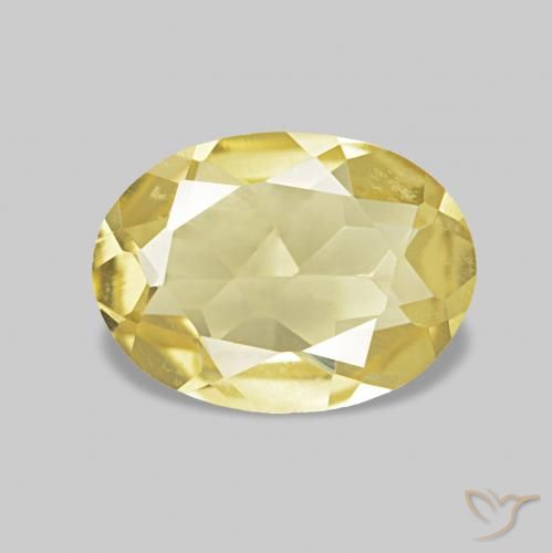 0.84ct Giallo chiaro Berillo, Ovale, VVS