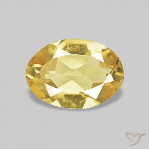 0.56ct Giallo chiaro Berillo, Ovale, VVS