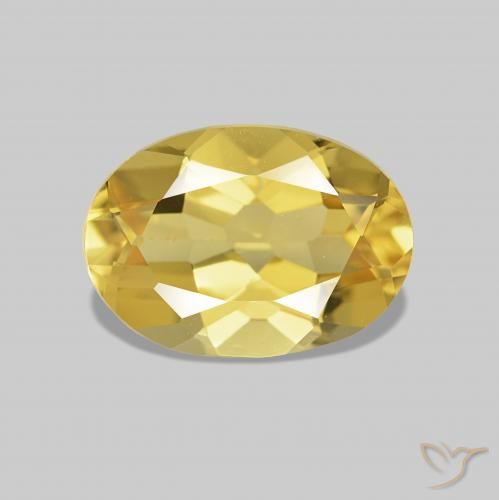 0.70ct Giallo chiaro Berillo, Ovale, VVS-VS