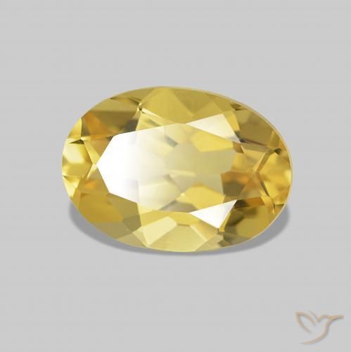 Berillo Giallo chiaro naturale da 0.70 ct, Ovale, VVS-VS