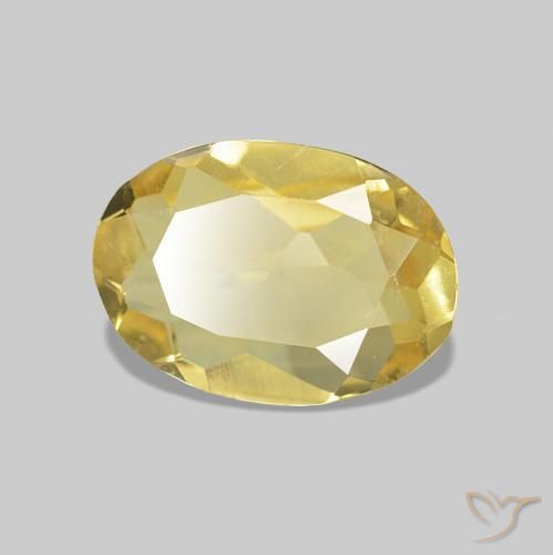 Berillo Giallo chiaro naturale da 0.59 ct, Ovale, VVS-VS