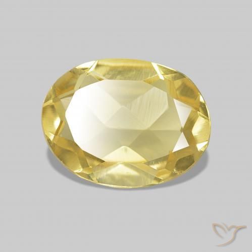 Berillo Giallo chiaro naturale da 1.12 ct, Ovale, VVS-VS