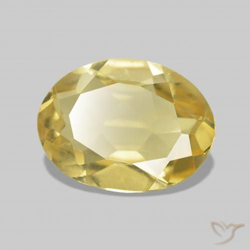 Berillo Giallo dorato chiaro naturale da 0.99 ct, Ovale, VVS-VS
