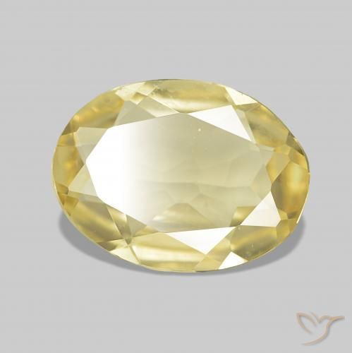 Berillo Giallo dorato chiaro naturale da 1.31 ct, Ovale, VVS-VS