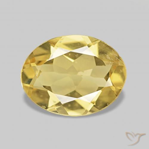 Berillo Giallo dorato chiaro naturale da 1.44 ct, Ovale, VS
