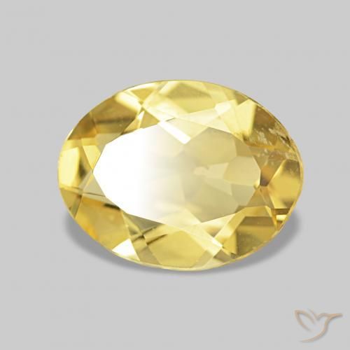 Berillo Giallo dorato chiaro naturale da 1.44 ct, Ovale, VS