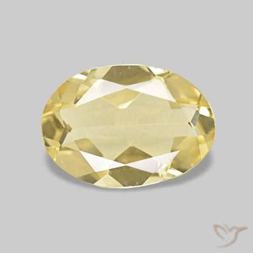 Berillo Giallo chiaro naturale da 0.83 ct, Ovale, VS