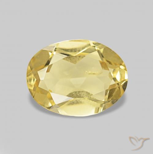 Berillo Giallo chiaro naturale da 1.18 ct, Ovale, VS