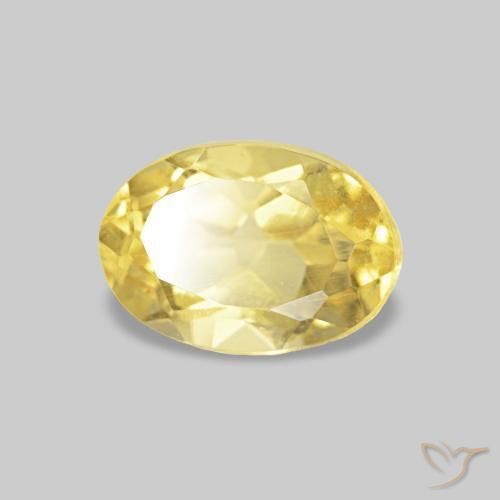 Berillo Giallo chiaro naturale da 0.51 ct, Taglio ovale, VS