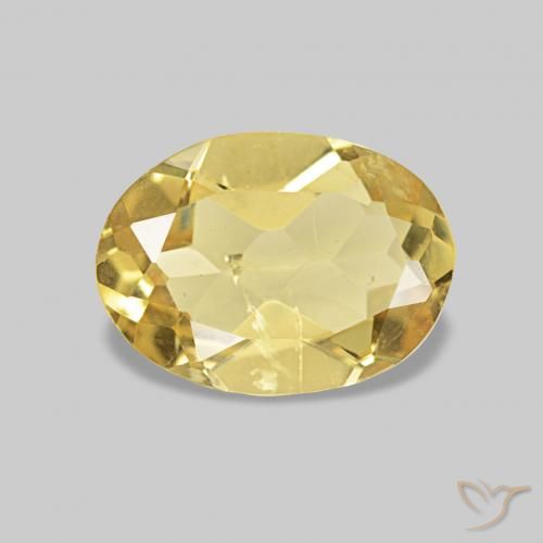 Berillo Giallo chiaro naturale da 0.90 ct, Ovale, VS