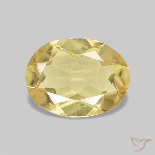 Berillo Giallo dorato chiaro naturale da 1.44 ct, Ovale, VVS-VS