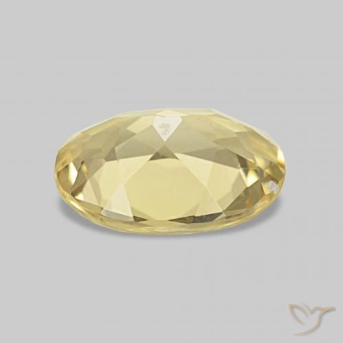 Berillo Giallo chiaro naturale da 1.34 ct, Taglio ovale, VVS-VS