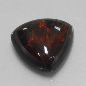 Opale nero naturale multicolore da 4,03 ct, trillion, opaco