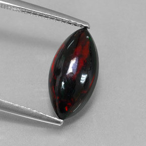 Opale nero naturale multicolore da 1,93 ct, marchesa, opaco