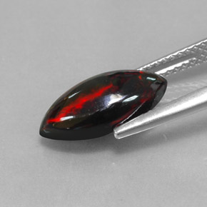 Opale nero naturale multicolore da 1,93 ct, marchesa, opaco