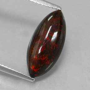 Opale nero naturale multicolore da 2,28 ct, marchesa, opaco