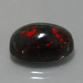 Opale nero naturale multicolore da 5,81 ct, taglio ovale, opaco