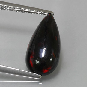 Opale nero naturale multicolore da 2,19 ct, taglio a pera, opaco