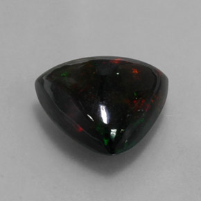 Opale nero naturale multicolore da 3,55 ct, trillion, opaco